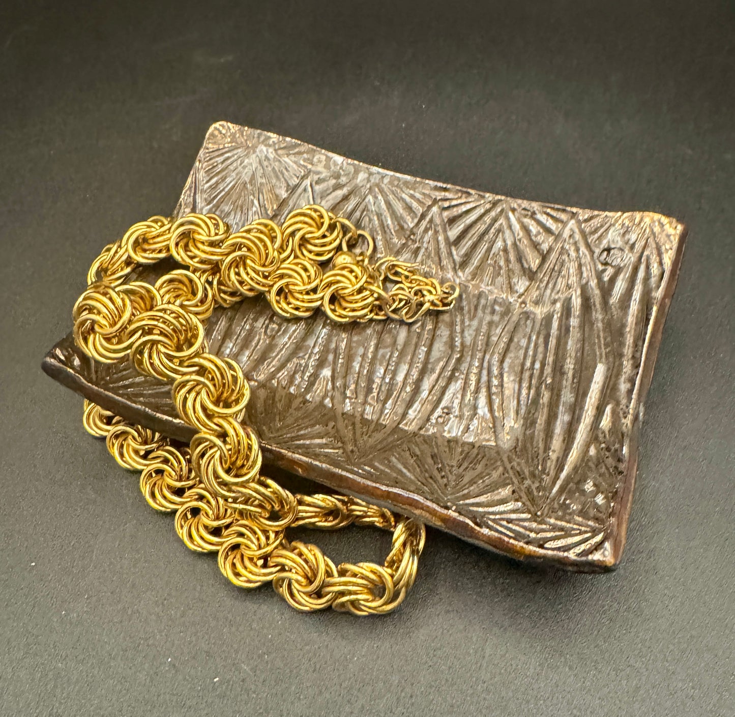 Antique Gold Trinket Dish