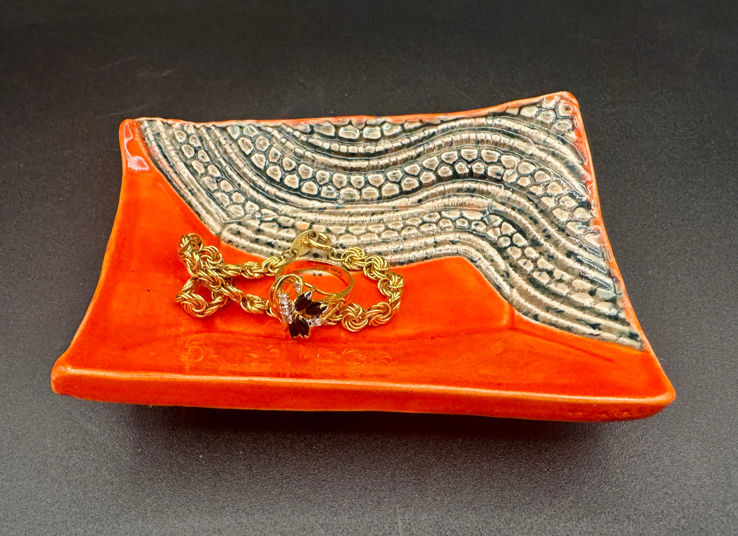 Beautiful Orange Trinket Dish