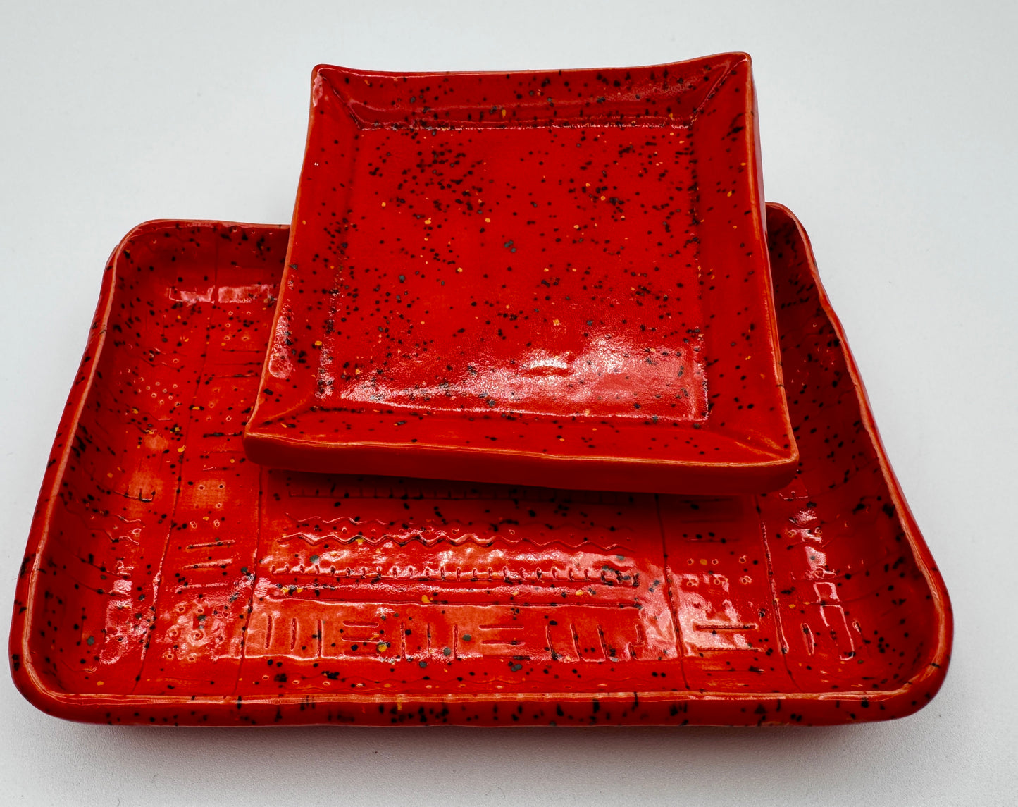 Confetti Orange Trinket Dish Set