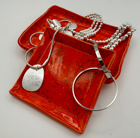 Confetti Orange Trinket Dish Set